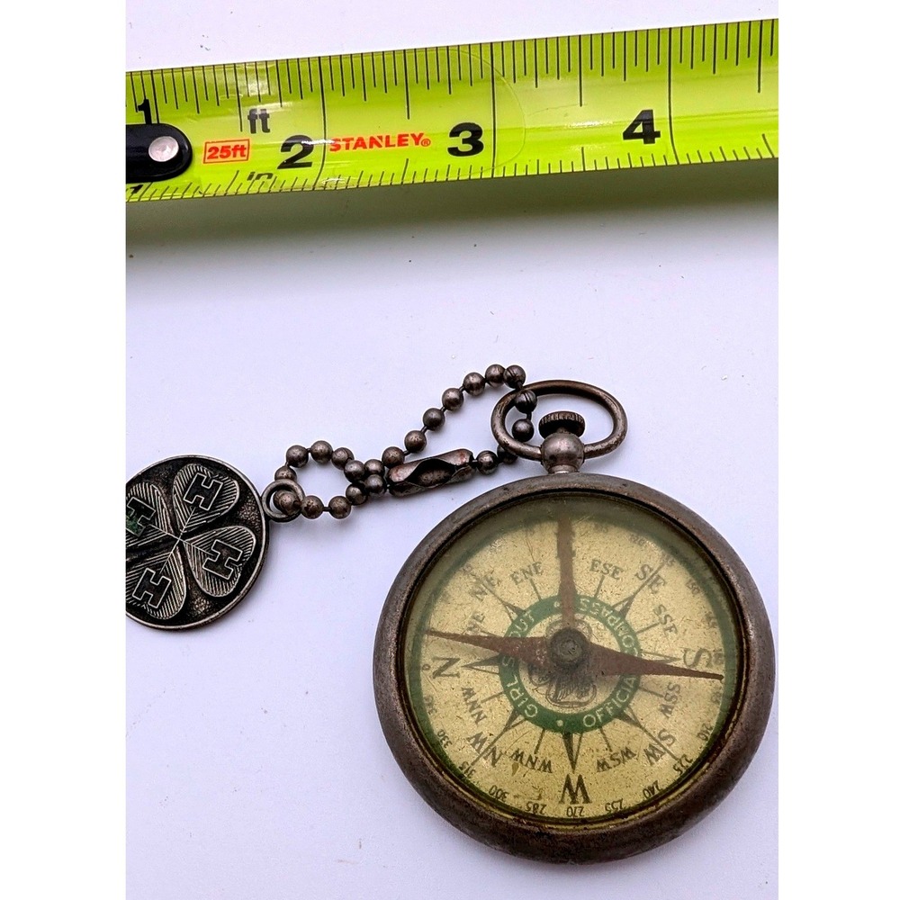 Vintage Girl Scout Official Compass 1956 4-H Club Congress Fob John B Clark